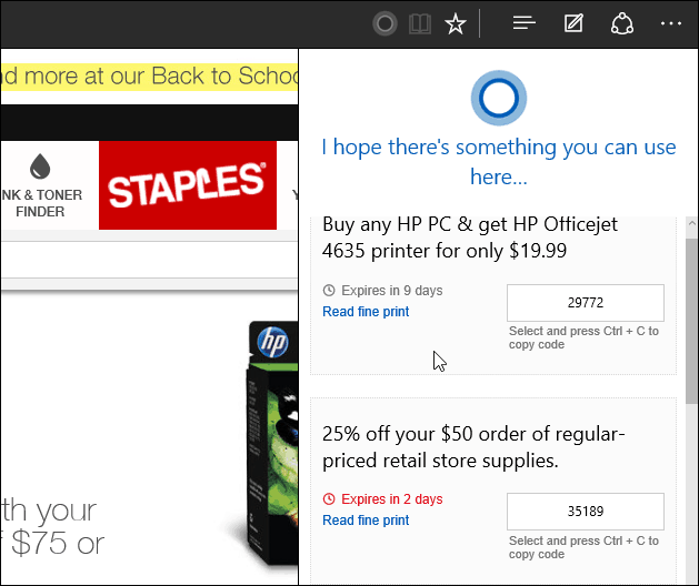 Stranica Staples Edge Windows 10