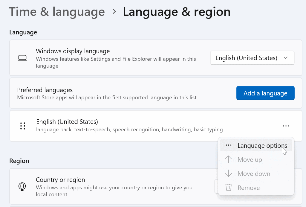  jezične opcije upišite posebne znakove u sustavu Windows 11