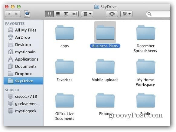 Mac SkyDrive mapa