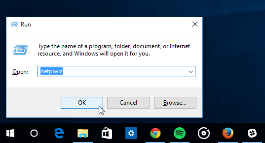 Dijalog za pokretanje sustava Windows 10