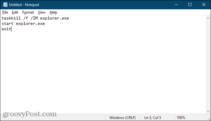 Stvorite batch datoteku pomoću Notepad-a u sustavu Windows 10