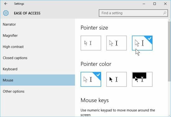 Windows 10 Savjet: Povećajte veličinu i boju pokazivača miša