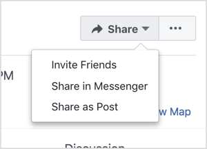 Promovirajte svoj Facebook događaj tako što ćete pozvati prijatelje i podijeliti ga putem Messengera i kao post.
