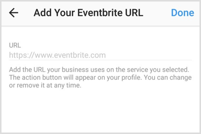 Dodajte URL za račun ili stranicu aplikacije treće strane