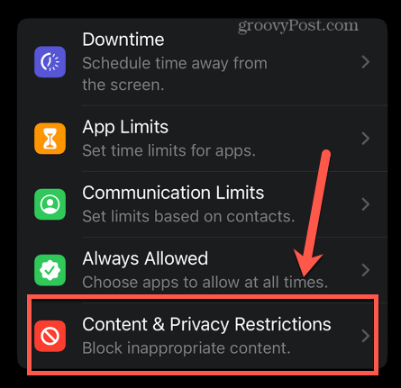 iphone sadržaj i ograničenja privatnosti