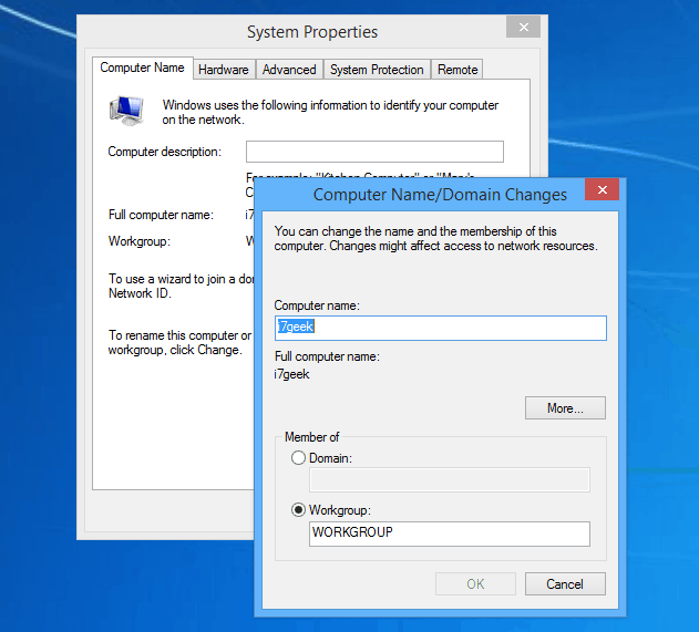 Naziv računala Windows 8