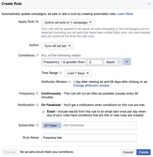 Postavite Facebook automatizirano pravilo u programu Power Editor.