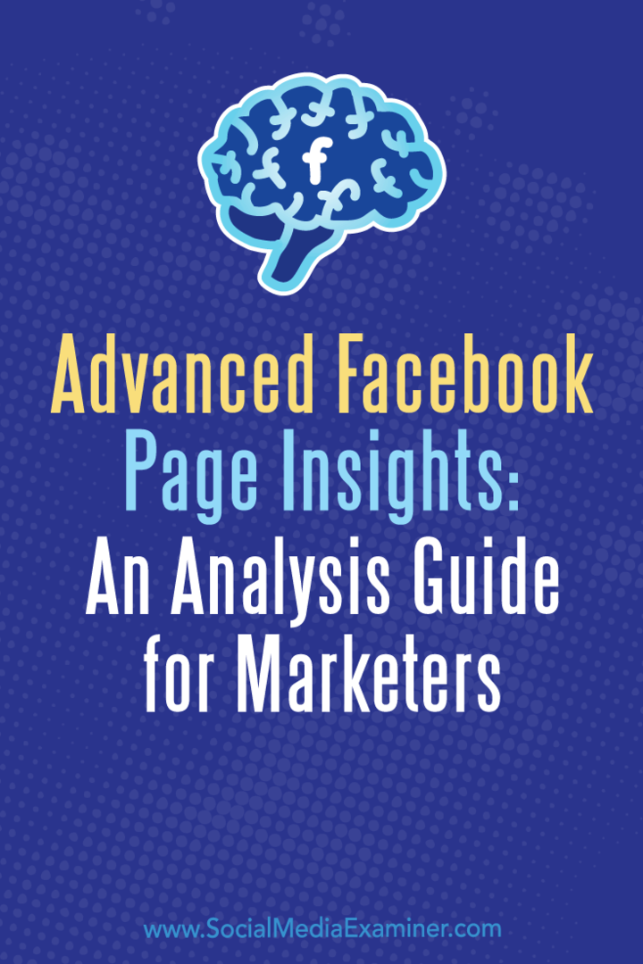 Napredni uvid u Facebook stranice: Vodič za analizu marketinških stručnjaka, Jill Holtz, Social Examiner.