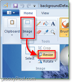 promijenite veličinu slike u boji Windows 7 klikom na sliku, a zatim promijenite veličinu
