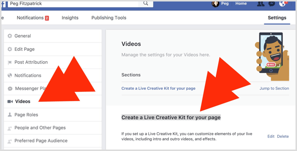 Facebook Live Creative Kit za stranicu