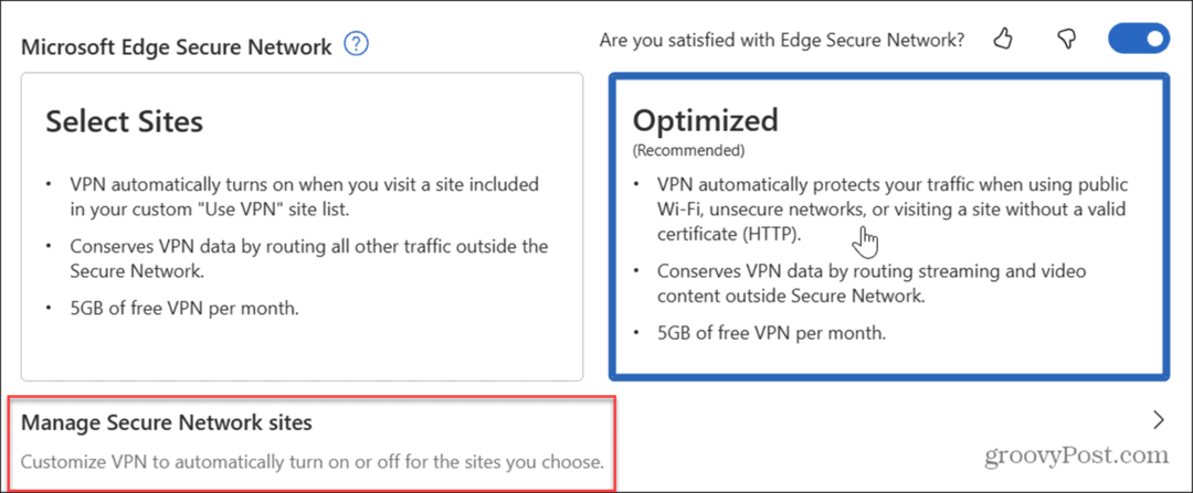 Koristite Microsoft Edge VPN