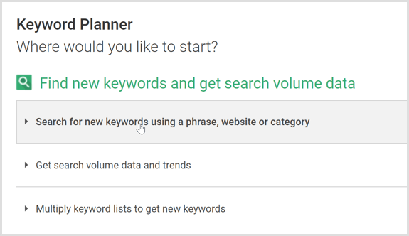 Pretraživanje Google AdWords planera ključnih riječi