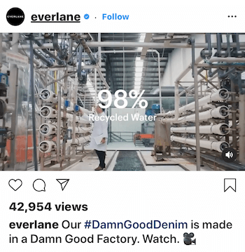 Instagram video objava za Everlane