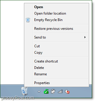 potpuno funkcionalni koš za smeće na programskoj traci u sustavu Windows 7