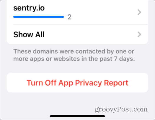 isključite izvješće o privatnosti aplikacije
