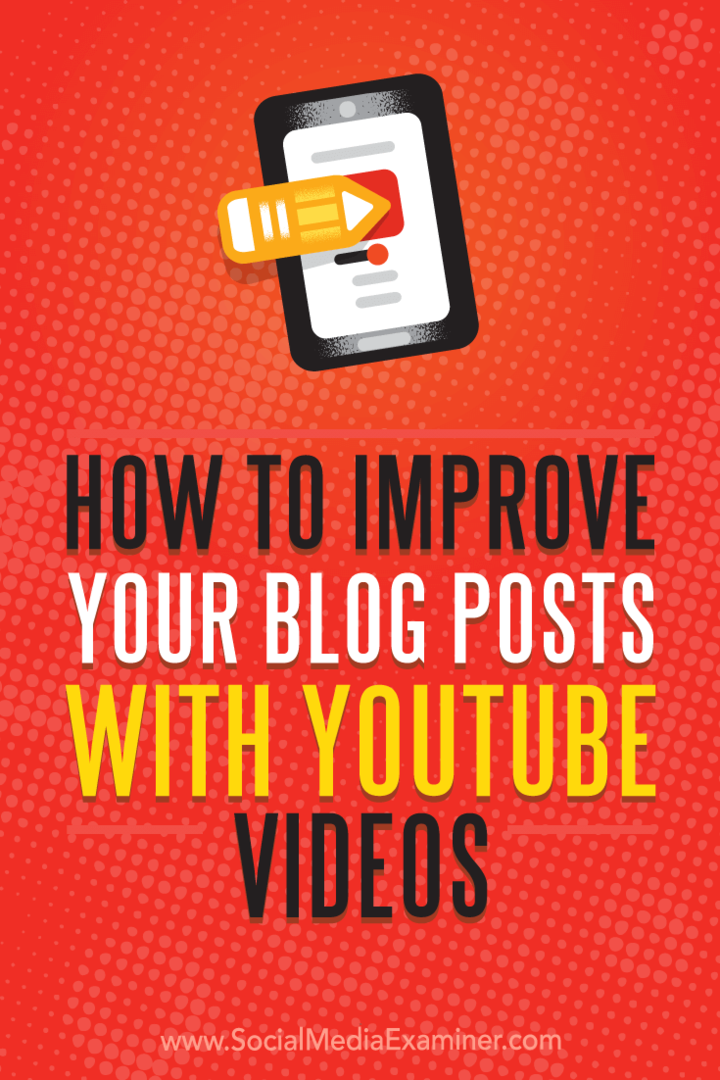 Kako poboljšati postove na blogu s YouTube video zapisima Ane Gotter na programu Social Media Examiner.