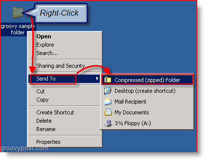 Stisnite datoteke i mape pomoću sustava Windows XP