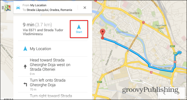 Brzi start navigacijski pin Google Maps