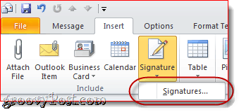 Priložite posjetnicu u Outlook 2010 potpisu e-pošte