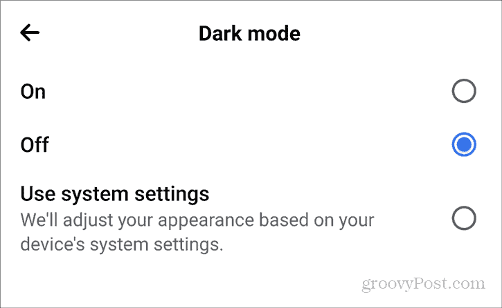 Facebook Dark Mode Postavke Androida Privatnost Dark Mode uključen