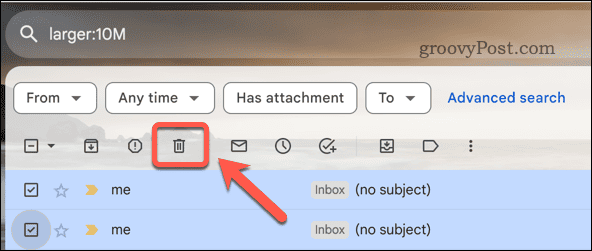 Brisanje Gmail e-pošte iz rezultata pretraživanja