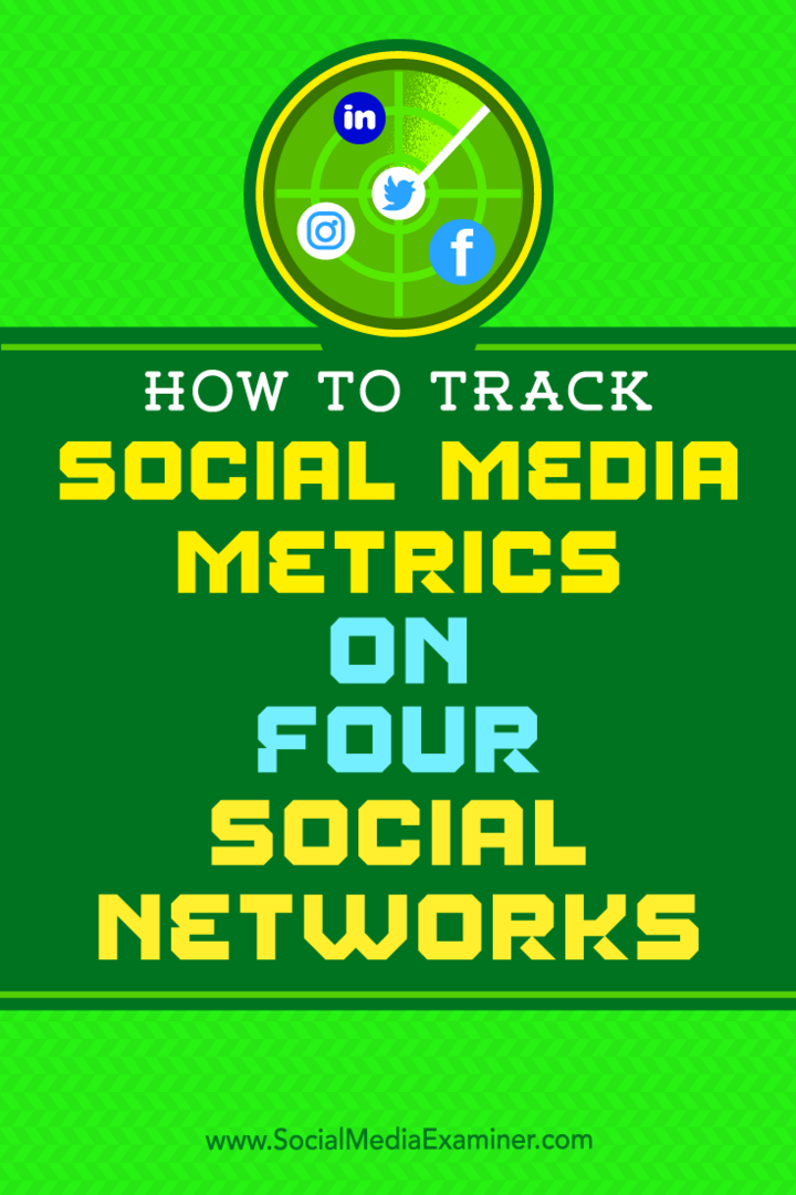 Kako pratiti metrike društvenih medija na četiri društvene mreže, Joe Griffin na Social Media Examiner.