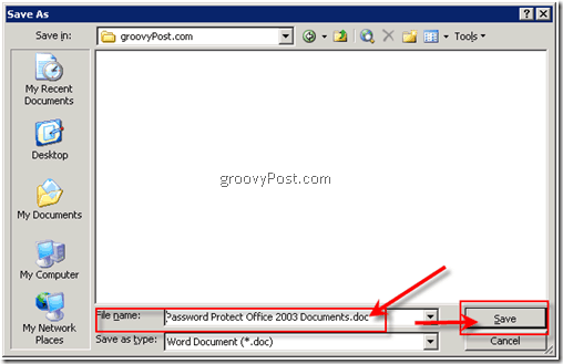 Šifrirajte dokumente Microsoft Office 2003