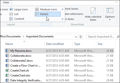 file Explorer Windows 10 detalja