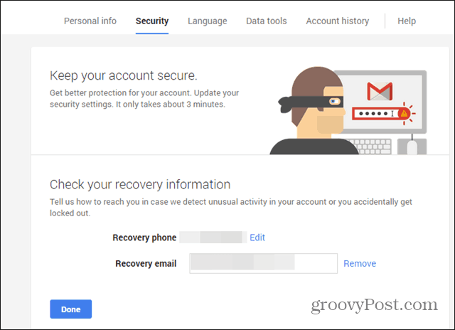 Provjera e-pošte čarobnjaka za sigurnost Googlea