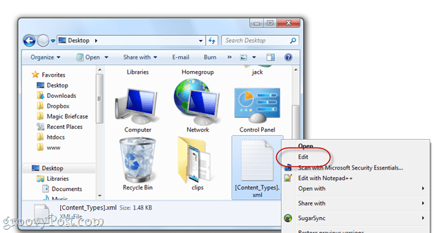 Kako istražiti sadržaje .docx datoteke u sustavu Windows 7