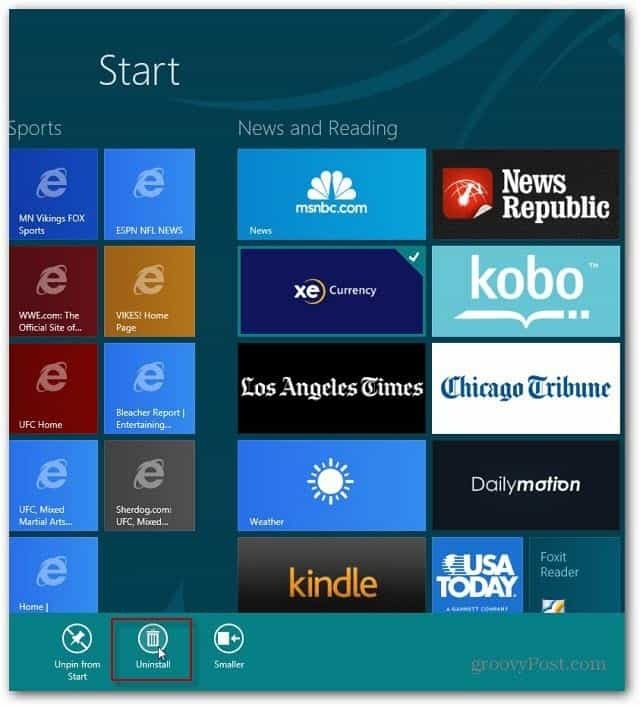 Kako deinstalirati Windows 8 Apps