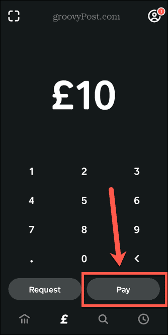 gotovinska aplikacija gumb za plaćanje