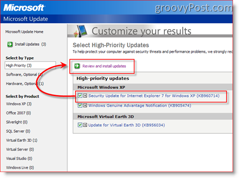 Kako instalirati ažuriranja pomoću Microsoftovog ažuriranja