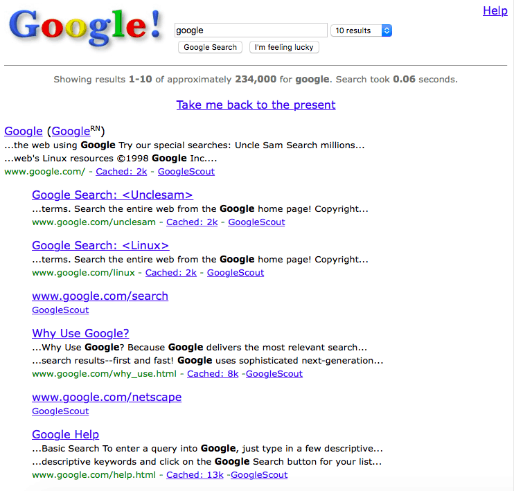google 1998. godine