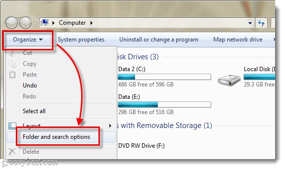 Windows 7 Explorer organizirati i stariji i opcije pretraživanja