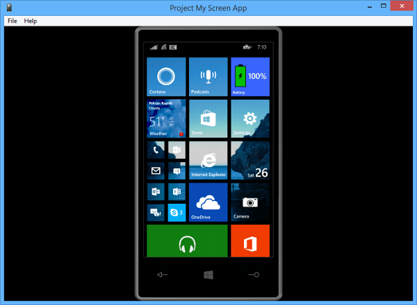 Windows Phone 8.1 Omogućuje projekcijski ekran na PC