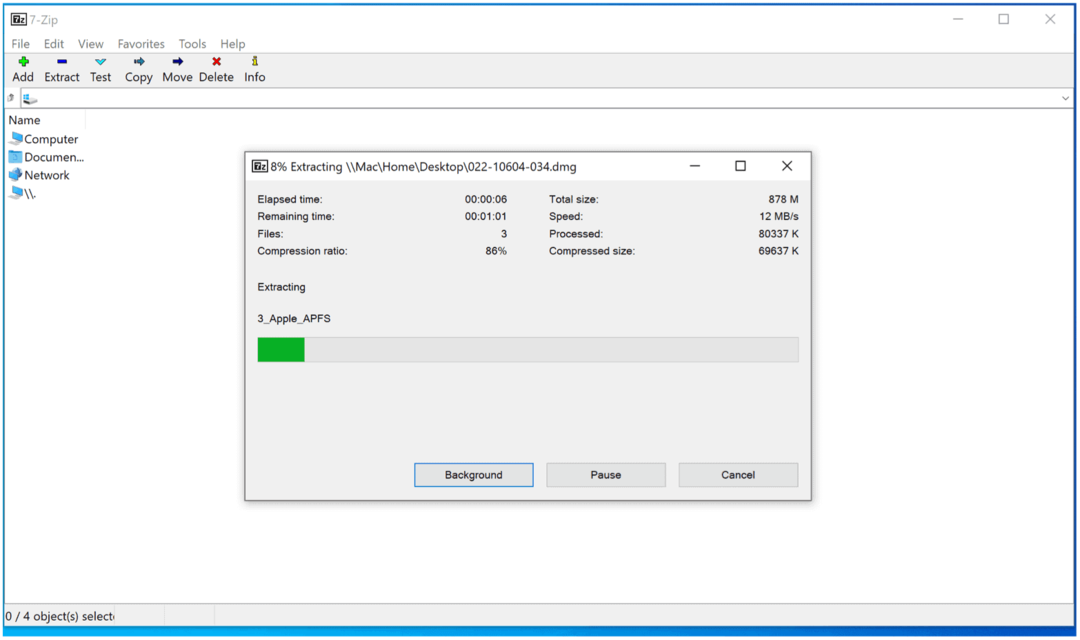 DMG datoteke u sustavu Windows 10 Izdvojite DMG 