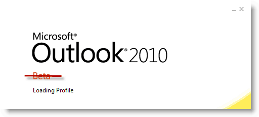 Datum pokretanja programa Outlook 2010