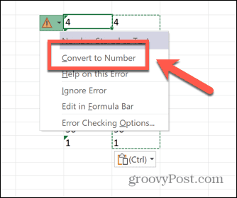 excel pretvoriti u broj