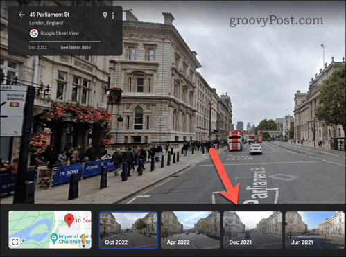 Odabir starijih slika Street Viewa u Google kartama