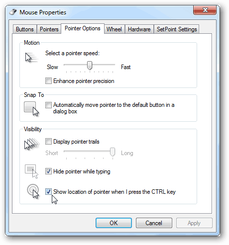 Kako lako pronaći pokazivač miša u sustavu Windows