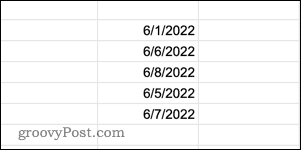Postavljanje valjanih vrijednosti datuma u Google tablicama