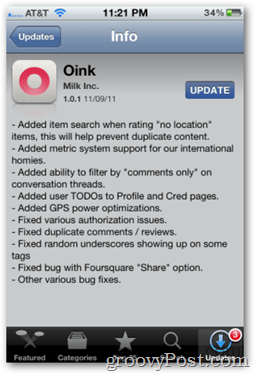 Oink 1.0.1 Ažuriranje iz Apple App Store-a
