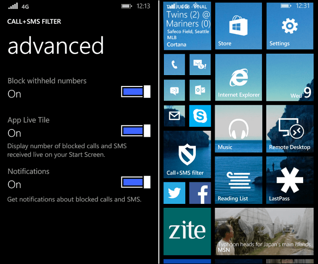 Blokiranje poziva Windows Phone 8.1