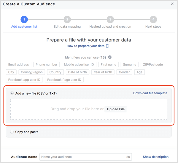 Facebook učitava podatke o kupcima