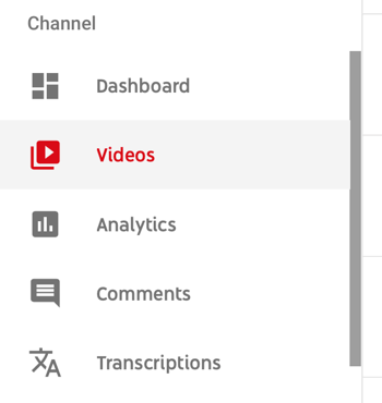 Kako koristiti video seriju za rast YouTube kanala, opcija izbornika za odabir određenog YouTube videozapisa za pregled analitičkih podataka