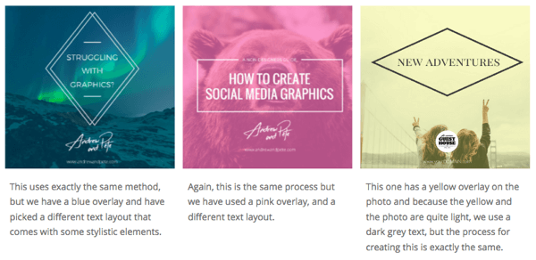 Stvorite različite varijacije slika na društvenim mrežama.