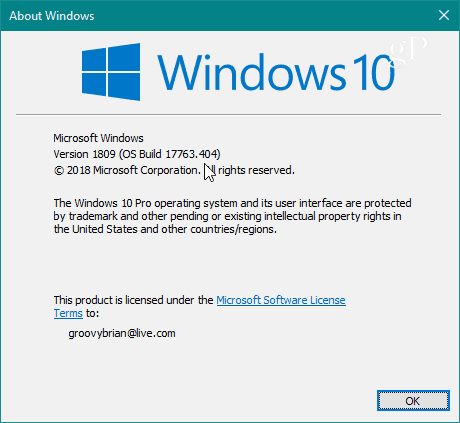 Windows 10, gradnja 17763-404