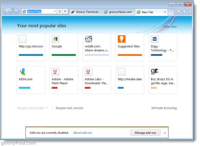 Beta snimka zaslona Internet Explorera 9