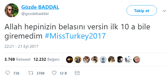 Prokletstvo Miss Turske, Gözde Baddal